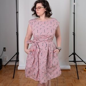 Anthropologie Retro Fit & Flare Cotton Dress 10